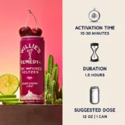 Willie’s Remedy Black Cherry Lime 10mg Sparkling Seltzer suggested dose